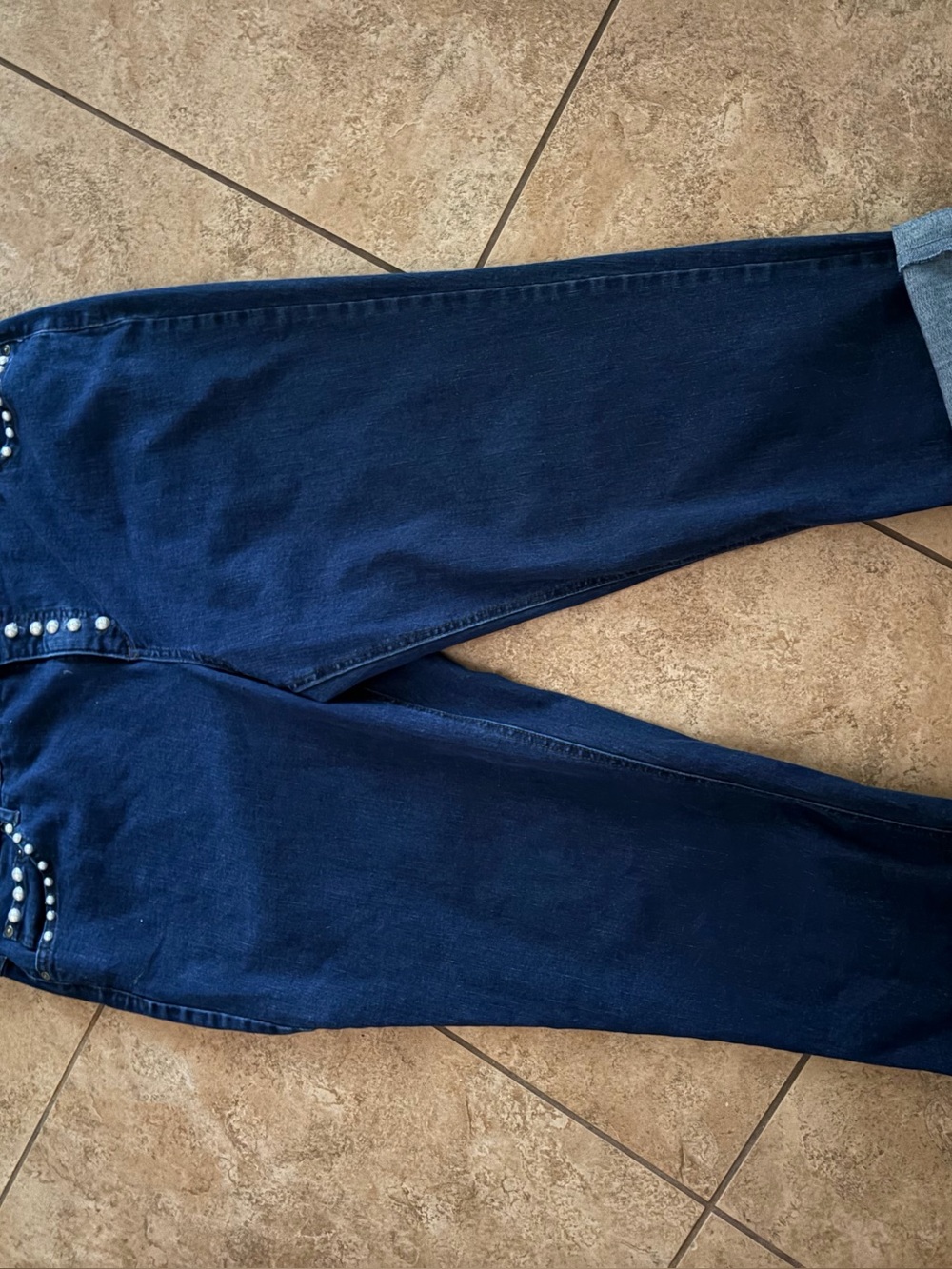 Dark Blue Women's Pearl-Button Jeans